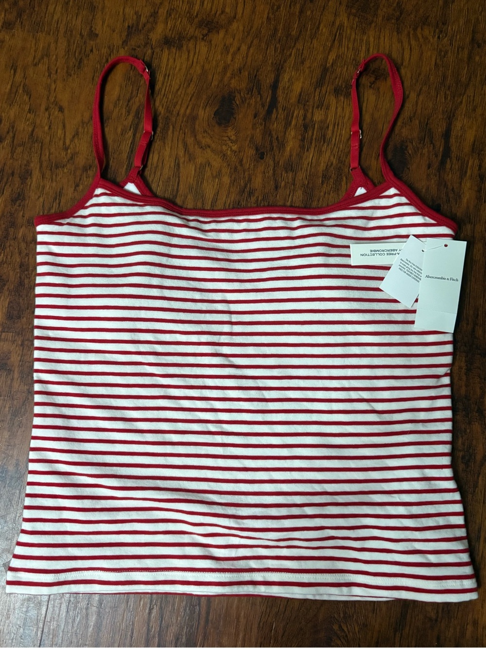 Abercrombie & Fitch Red and White Striped Cami